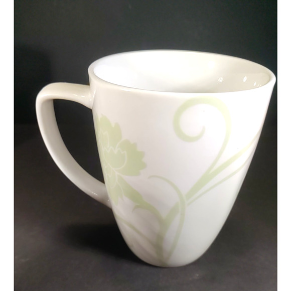 Corelle Coffee Cup Lot Of 4 White Green Floral - Picture 6 of 10